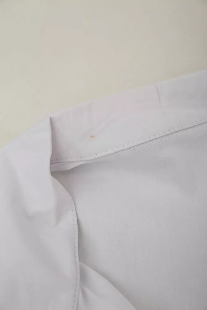 Купить Рубашка женская однотонная  -уценка, цвет белый, 230R068-1-U-317 - Фото №8