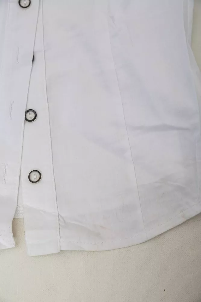 Купити Сорочка жіноча однотонна  -уцінка, колір білий, 230R068-1-U-320 - Фото №7