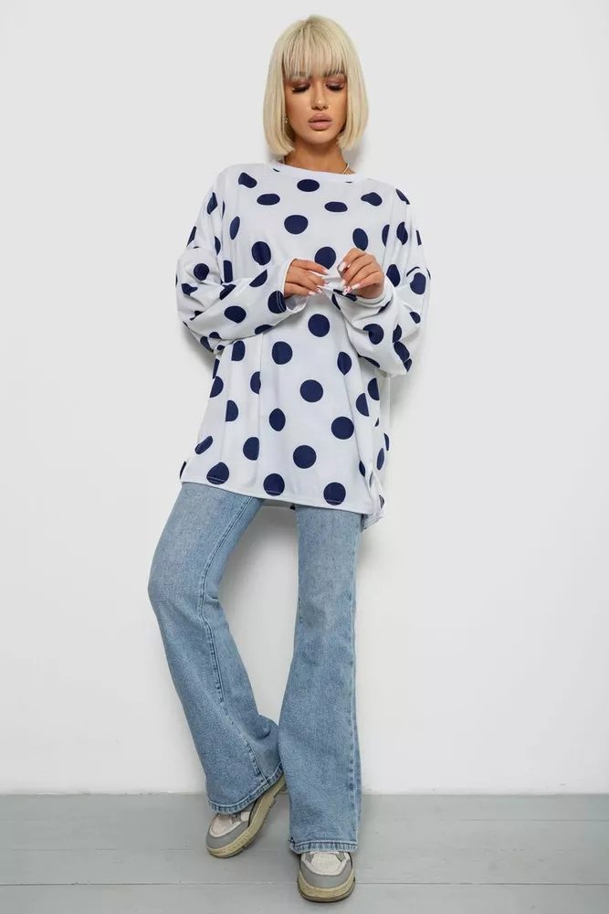 Купити Світшот жіночий в горох, колір молочний, 257R332-1 - Фото №2