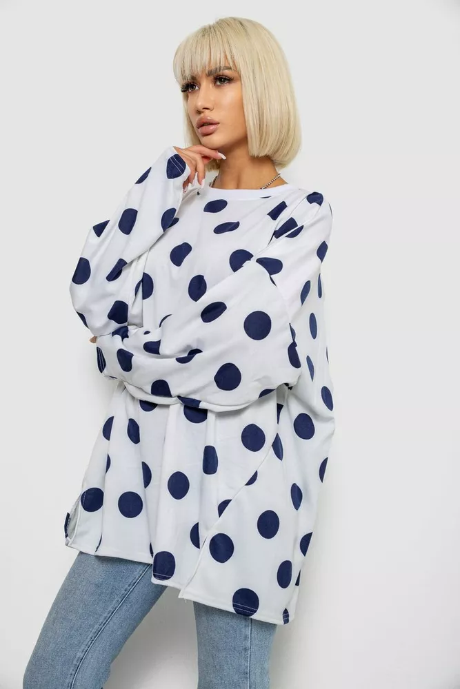 Купити Світшот жіночий в горох, колір молочний, 257R332-1 - Фото №3