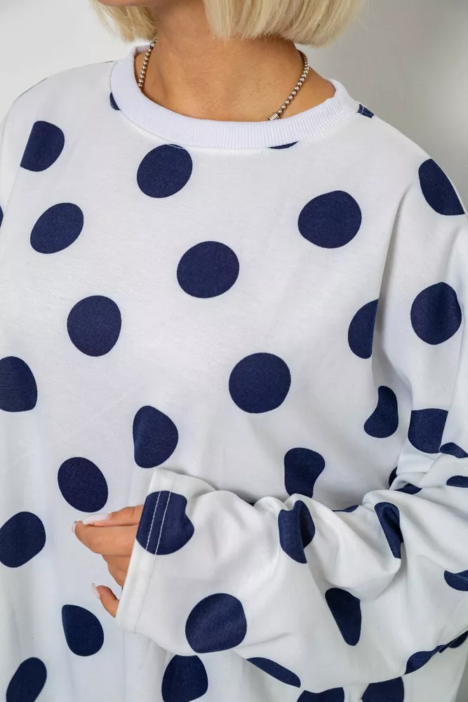 Купити Світшот жіночий в горох, колір молочний, 257R332-1 - Фото №5