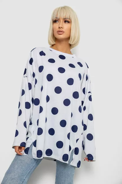 Світшот жіночий в горох, колір молочний, 257R332-1