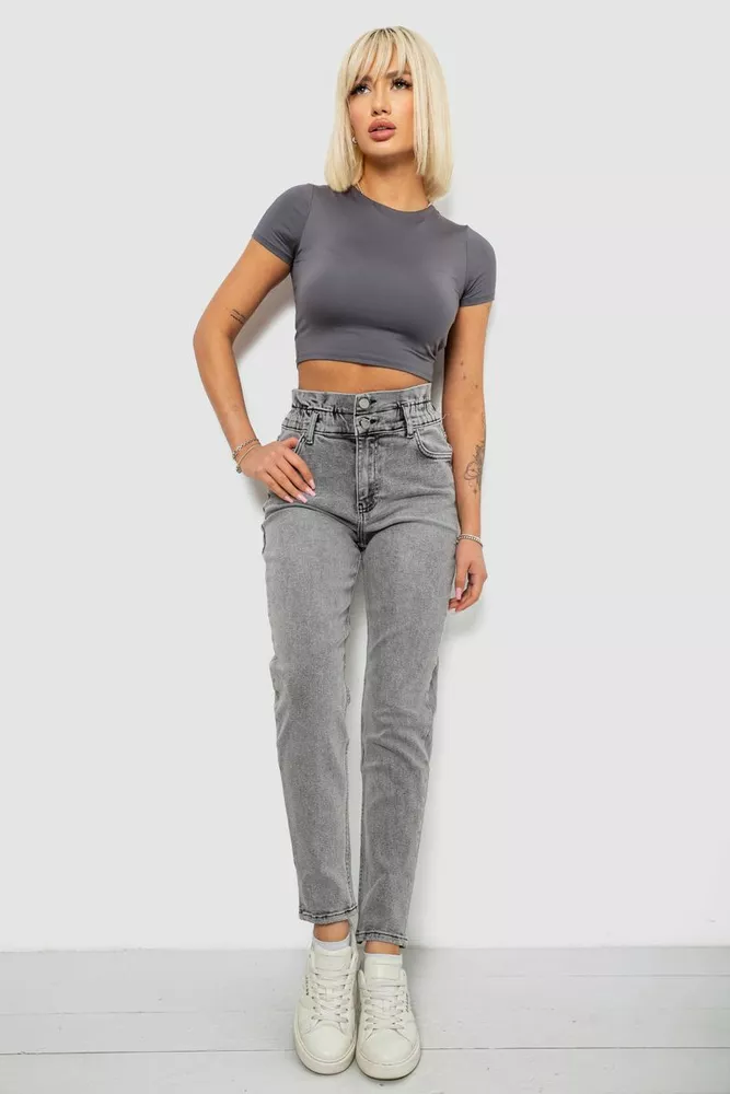 Купить Женские джинсы Baggy paperbag, цвет серый, 244R00109 - Фото №2