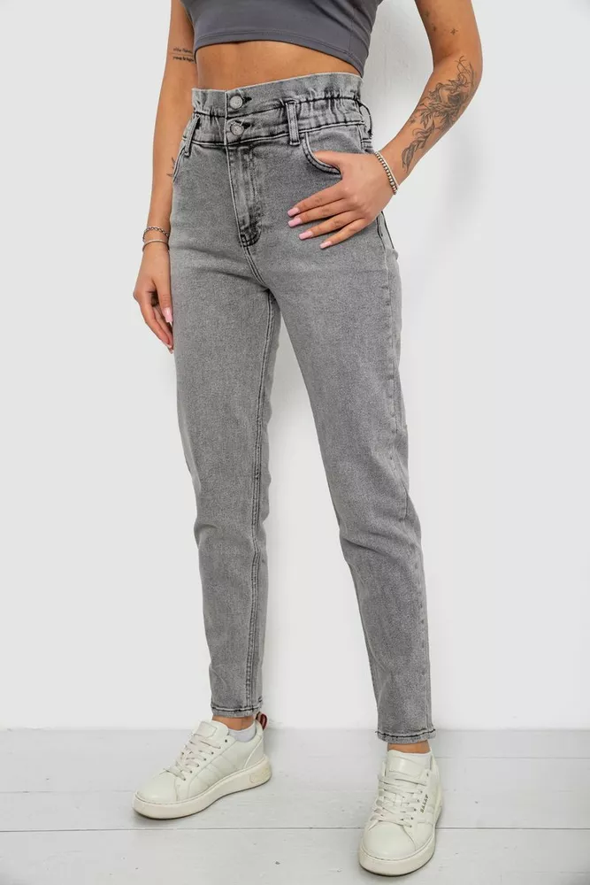 Купить Женские джинсы Baggy paperbag, цвет серый, 244R00109 - Фото №3