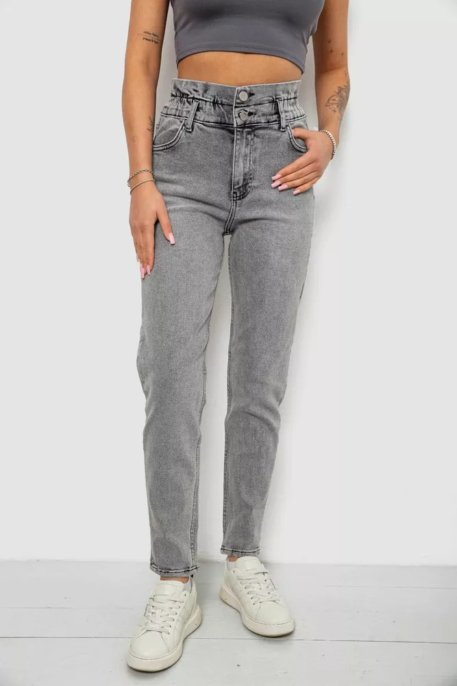 Купить Женские джинсы Baggy paperbag, цвет серый, 244R00109 - Фото №1
