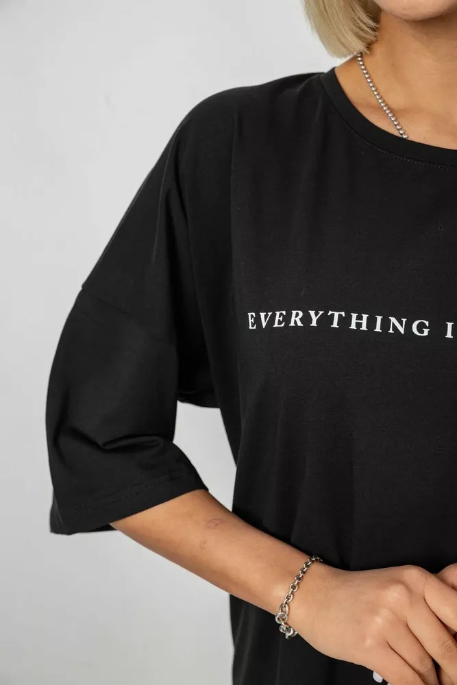 Купить Футболка женская с принтом, цвет черный, 244R2020 - Фото №5