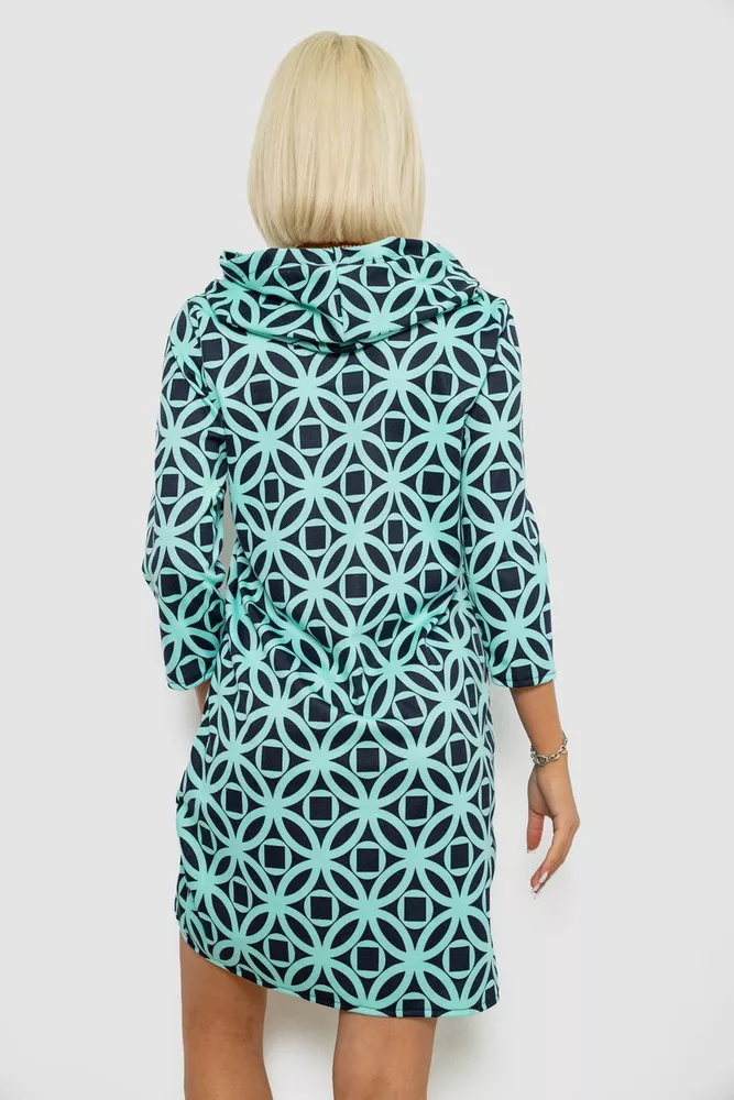 Купить Халат женский на молнии с принтом, цвет мятный, 257R1027 - Фото №4