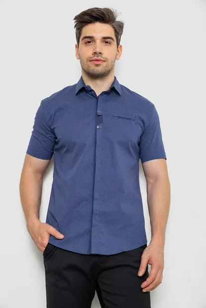Сорочка чоловіча з принтом  -уцінка, колір джинс, 214R7018-U