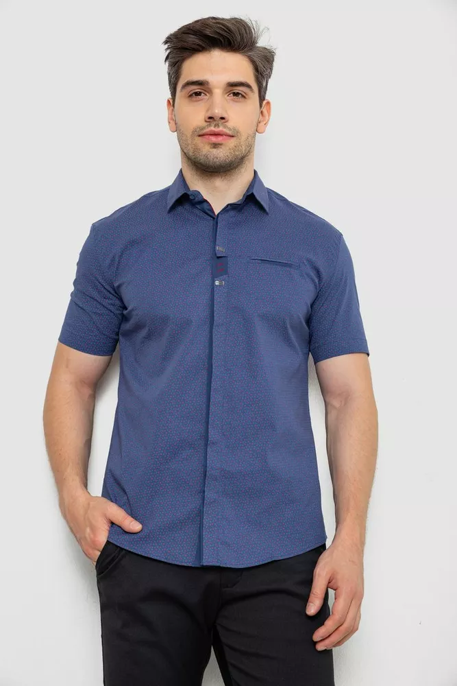 Купити Сорочка чоловіча з принтом  -уцінка, колір джинс, 214R7018-U оптом - Фото №1