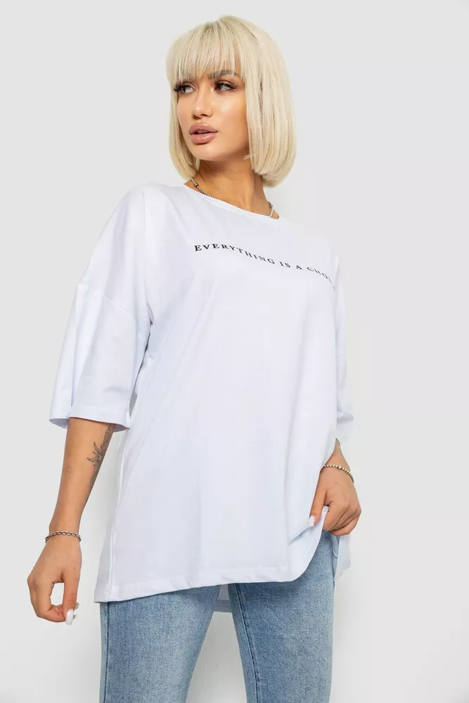 Купить Футболка женская с принтом, цвет белый, 244R2020 - Фото №3