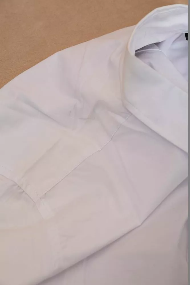 Купити Сорочка чоловіча однотонна  -уцінка, колір білий, 214R830-U-4 - Фото №6