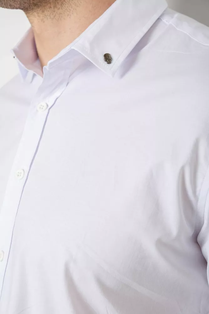 Купити Сорочка чоловіча однотонна  -уцінка, колір білий, 214R830-U-5 оптом - Фото №5