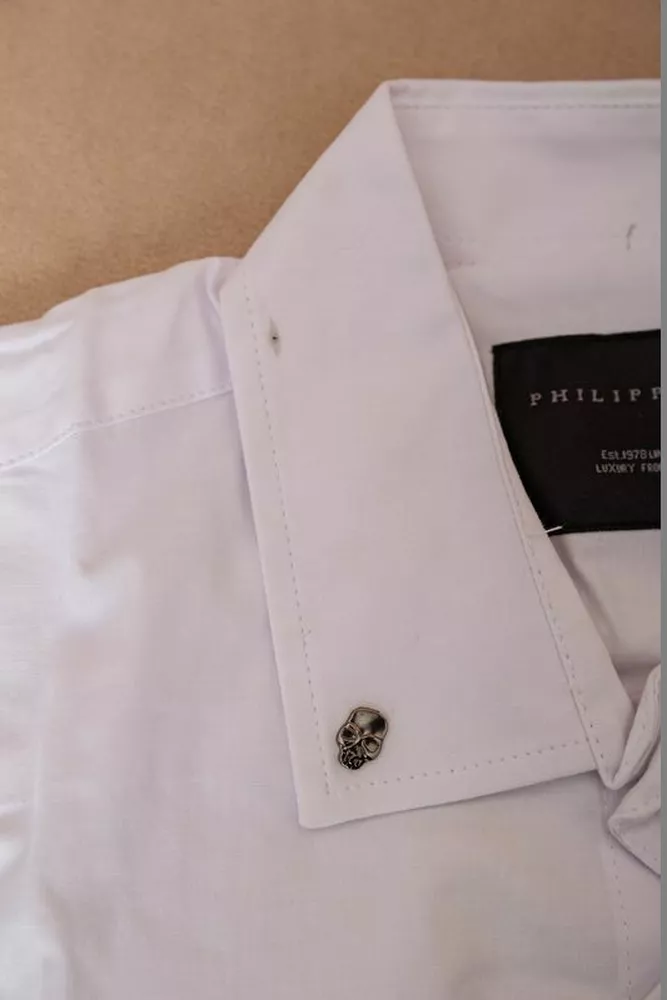 Купити Сорочка чоловіча однотонна  -уцінка, колір білий, 214R830-U-9 - Фото №7