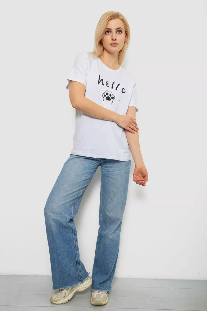 Купить Футболка женская с принтом, цвет белый, 244R2005 - Фото №2