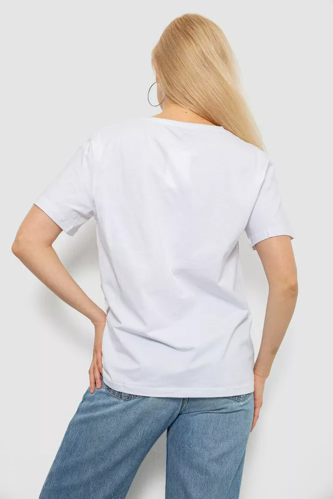 Купить Футболка женская с принтом, цвет белый, 244R2005 - Фото №4