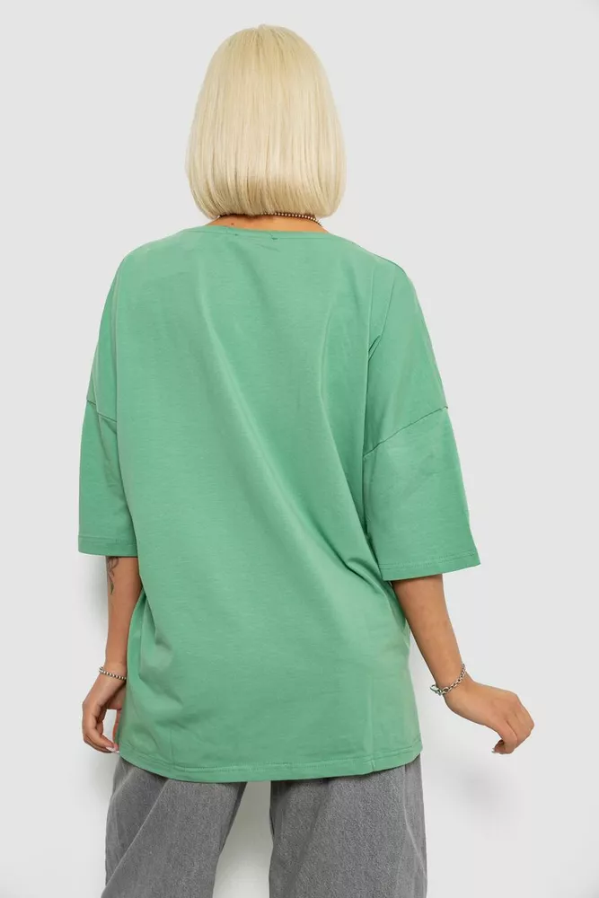 Купити Футболка жіноча з принтом, колір оливковий, 244R2020 - Фото №4