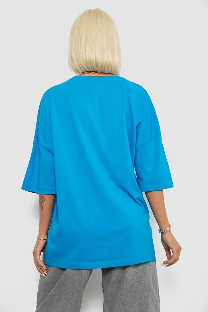 Купити Футболка жіноча з принтом, колір блакитний, 244R2020 - Фото №4