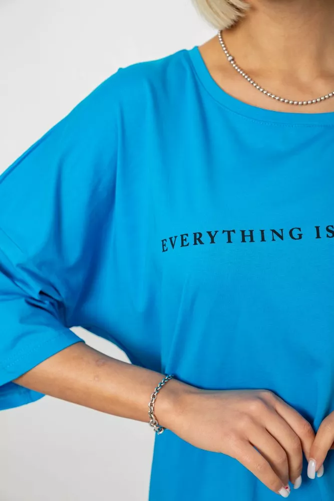 Купити Футболка жіноча з принтом, колір блакитний, 244R2020 - Фото №5