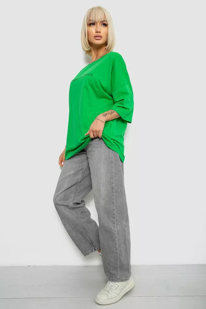 Купити Футболка жіноча з принтом, колір зелений, 244R2020 - Фото №2