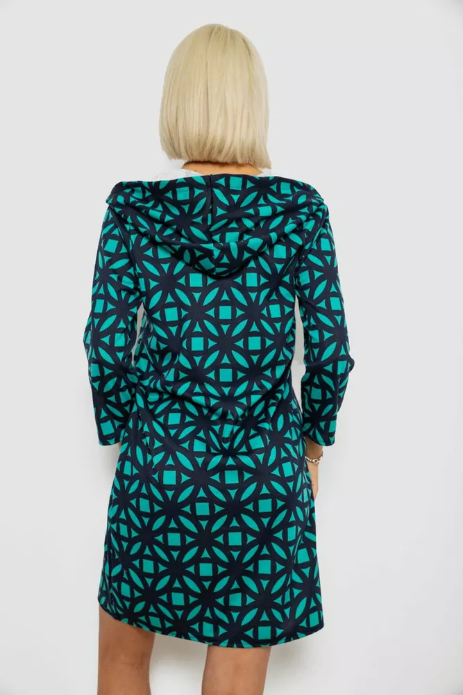 Купить Халат женский на молнии с принтом, цвет зеленый, 257R1027 - Фото №4