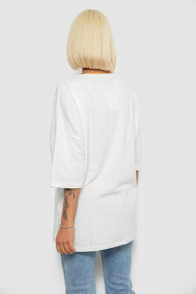 Купити Футболка жіноча з принтом, колір молочний, 244R2020 - Фото №4