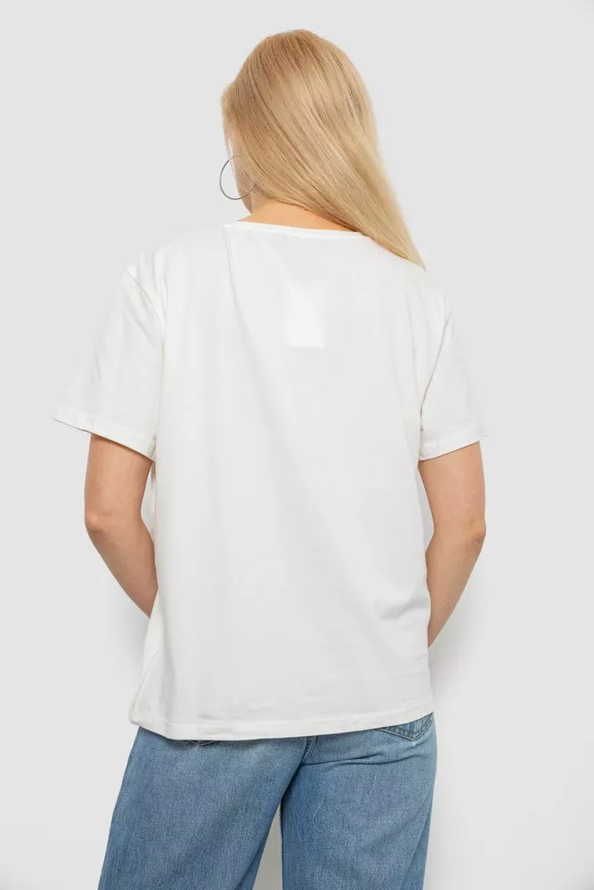 Купить Футболка женская с принтом, цвет молочный, 244R2005 - Фото №4