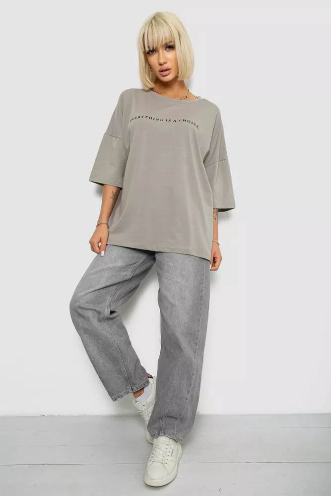 Купить Футболка женская с принтом, цвет серый, 244R2020 - Фото №2