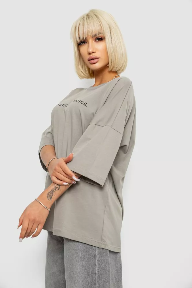 Купить Футболка женская с принтом, цвет серый, 244R2020 - Фото №3