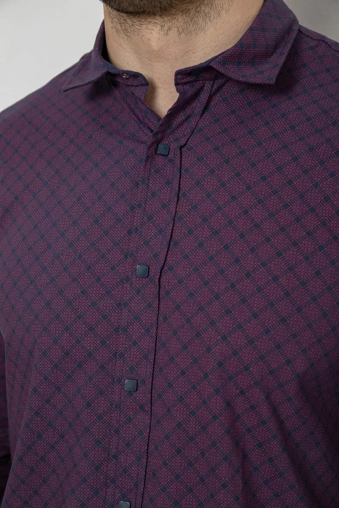 Купить Рубашка мужская с принтом, цвет фиолетовый, 186R6917-9 - Фото №5