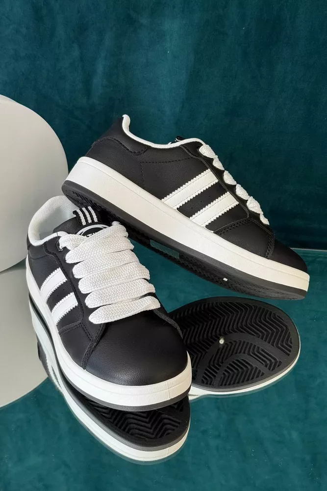 Купити Кросівки жіночі екошкіра, колір чорно-білий, 248RJH300-4 - Фото №3