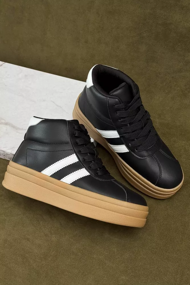 Купить Кроссовки женские демисезонные, цвет черно-белый, 248RWA160 - Фото №2