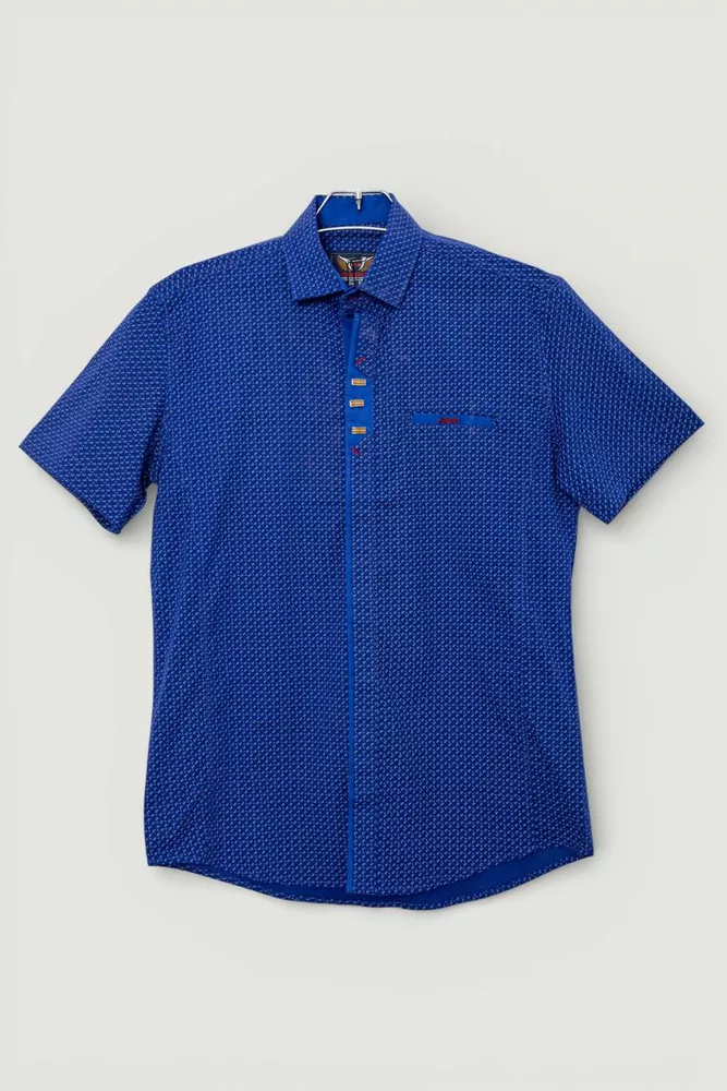 Купити Сорочка чоловіча з принтом, колір електрик, 214R7020 - Фото №1