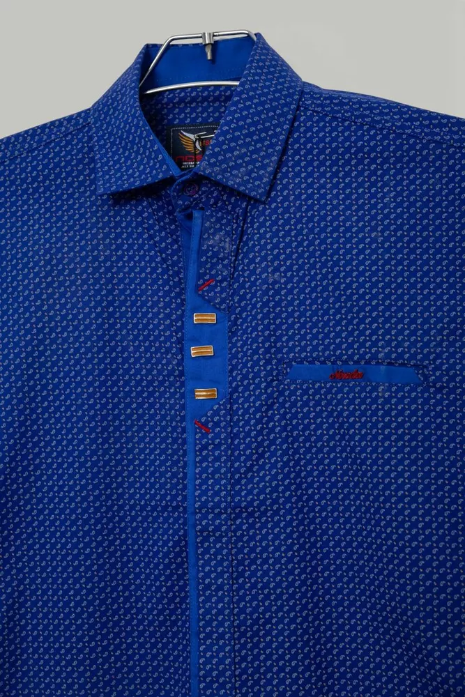 Купити Сорочка чоловіча з принтом, колір електрик, 214R7020 - Фото №2