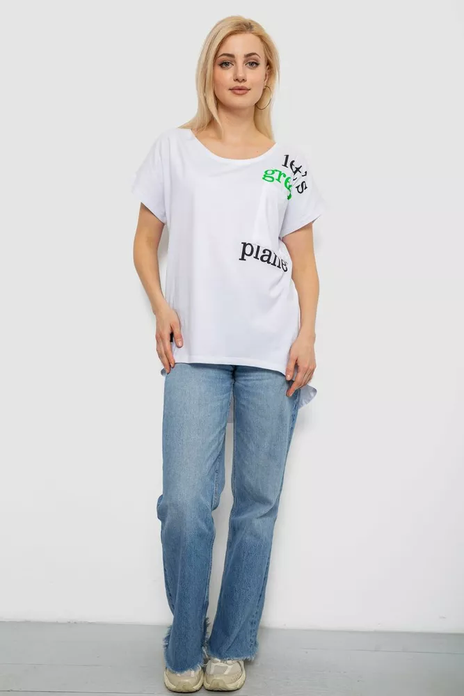 Купити Футболка жіноча з принтом, колір білий, 244R2415 - Фото №2