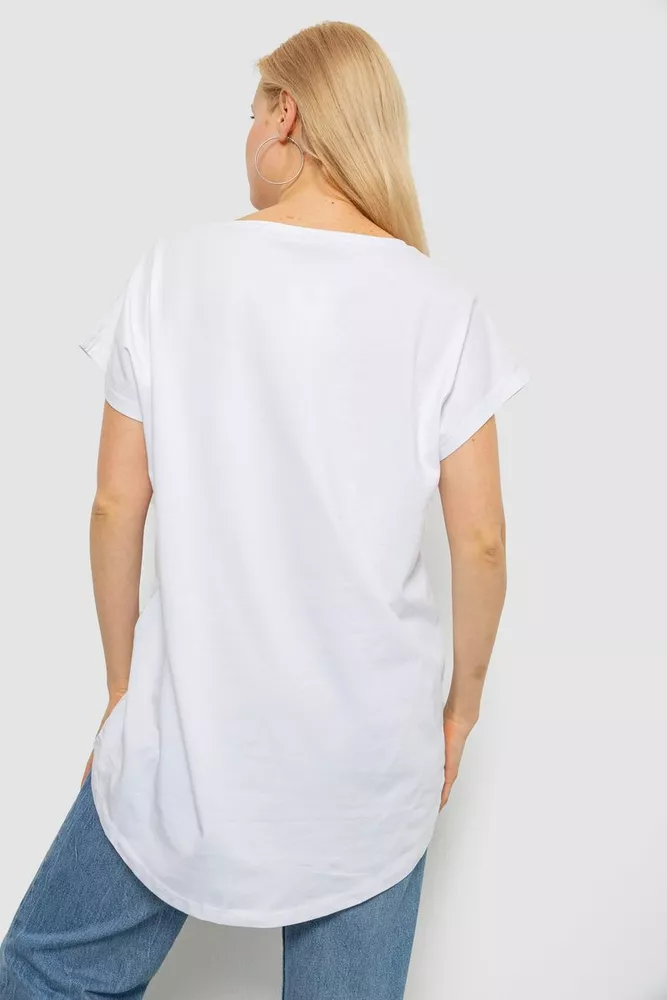 Купити Футболка жіноча з принтом, колір білий, 244R2415 - Фото №4
