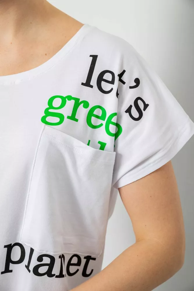 Купити Футболка жіноча з принтом, колір білий, 244R2415 - Фото №5