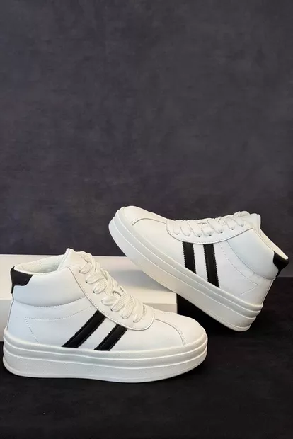 Кроссовки женские демисезонные, цвет бело-черный, 248RWA160