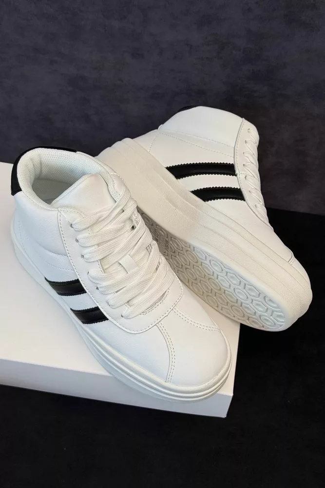 Купити Кросівки жіночі демісезонні, колір біло-чорний, 248RWA160 - Фото №2