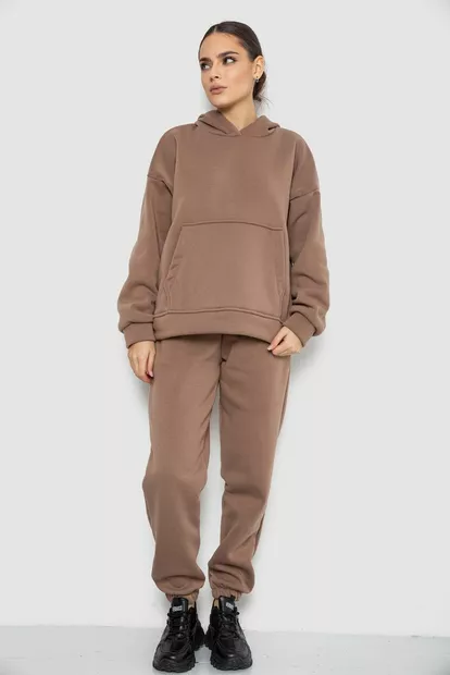 Спортивний костюм жіночий на флісі  -уцінка, колір мокко, 177R055-U-8