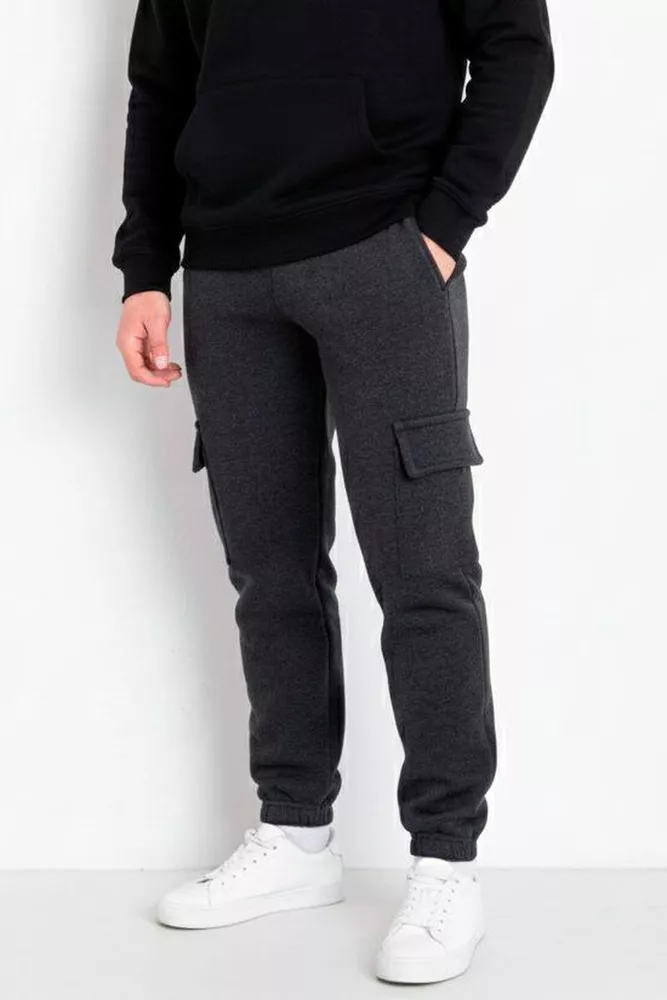 Купити Спортивні штани чоловічі на флісі, колір грифельний, 129RA9997 - Фото №1
