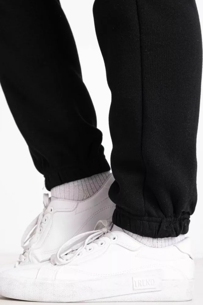 Купить Спортивные штаны мужские на флисе, цвет черный, 129RA9997 - Фото №5