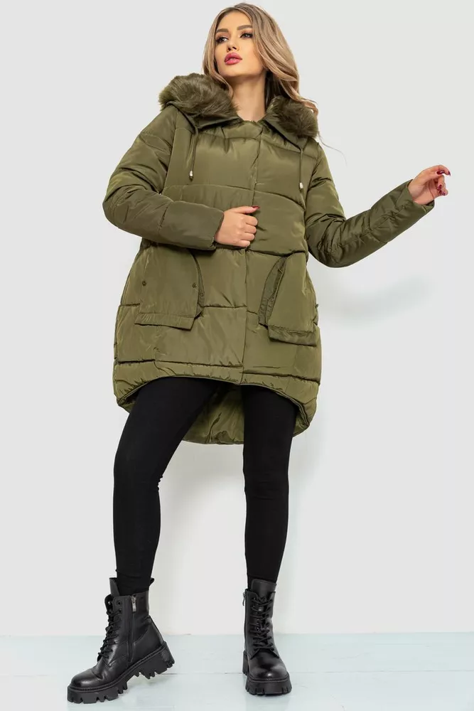 Купити Куртка жіноча  -уцінка, колір хакі, 235R668-U - Фото №2