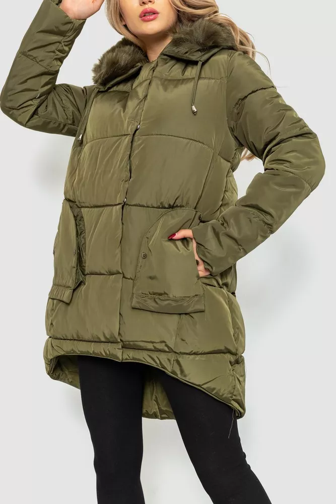 Купити Куртка жіноча  -уцінка, колір хакі, 235R668-U - Фото №3