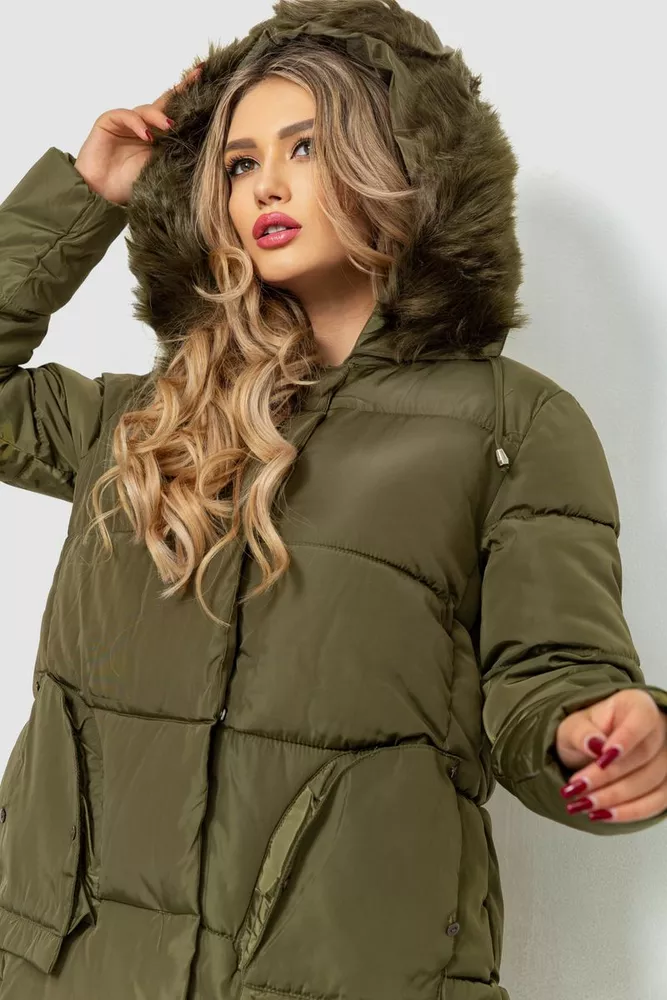 Купити Куртка жіноча  -уцінка, колір хакі, 235R668-U - Фото №5