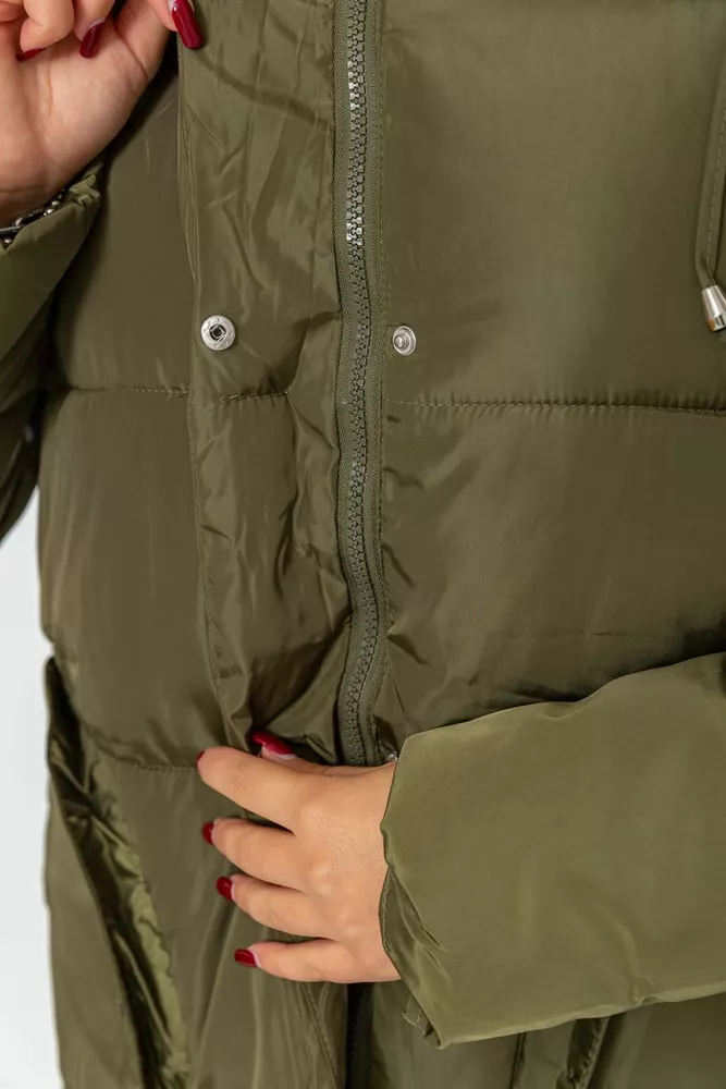 Купити Куртка жіноча  -уцінка, колір хакі, 235R668-U - Фото №7