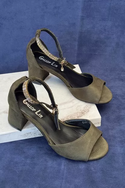 Босоножки женские, цвет хаки, 243RE297