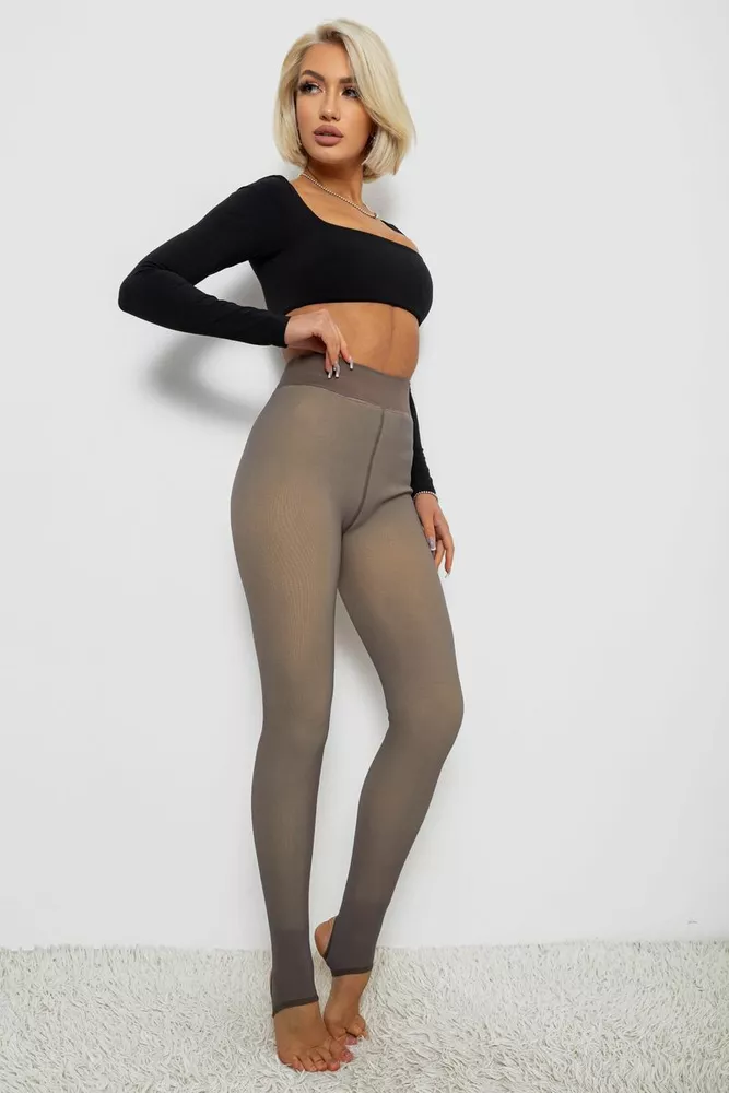 Купить Термолосины утепленные на меху, цвет коричневый, 139RP032 - Фото №2