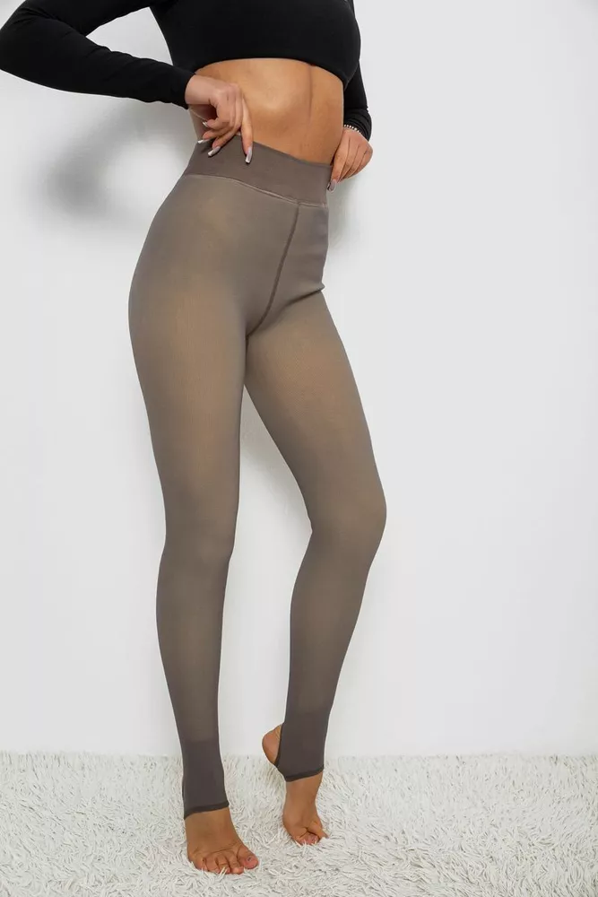 Купить Термолосины утепленные на меху, цвет коричневый, 139RP032 - Фото №3