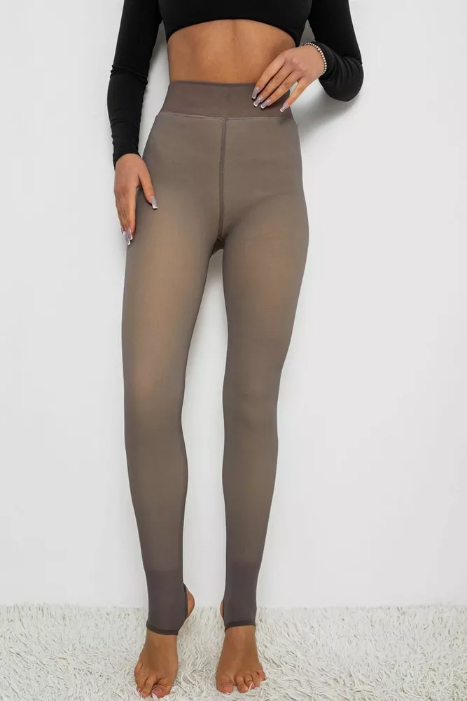 Купить Термолосины утепленные на меху, цвет коричневый, 139RP032 - Фото №1