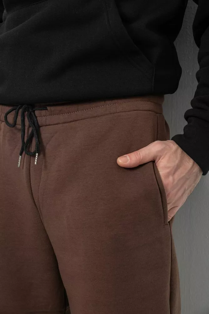 Купити Спортивні штани чоловічі на флісі, колір коричневий, 129RA9997 - Фото №5